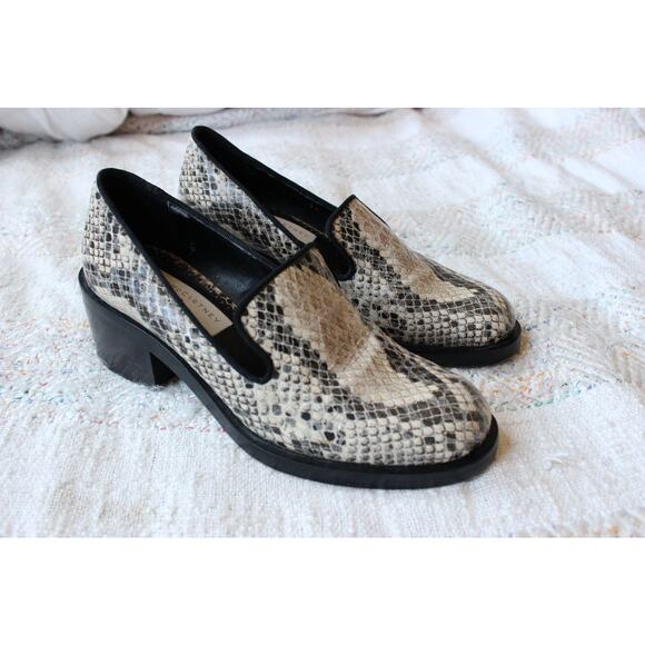 Stella McCartney Python Snakeskin Chunky Heeled Loafers Size 35 - Picture 1 of 5